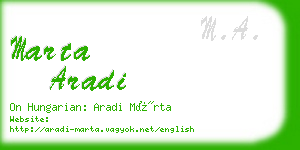marta aradi business card